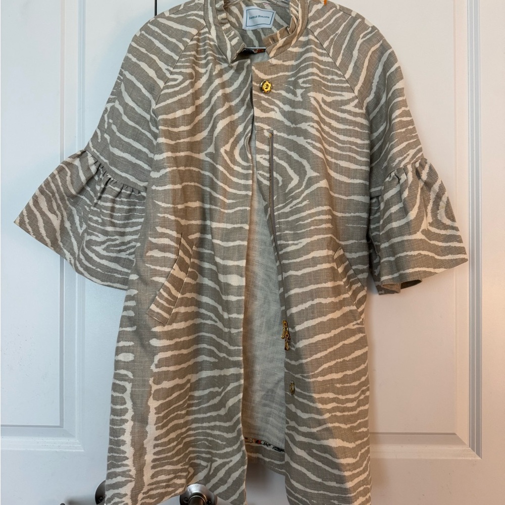 Women’s Danielle Rollins Zebra Print Ruffle Sleeve Jacket size medium